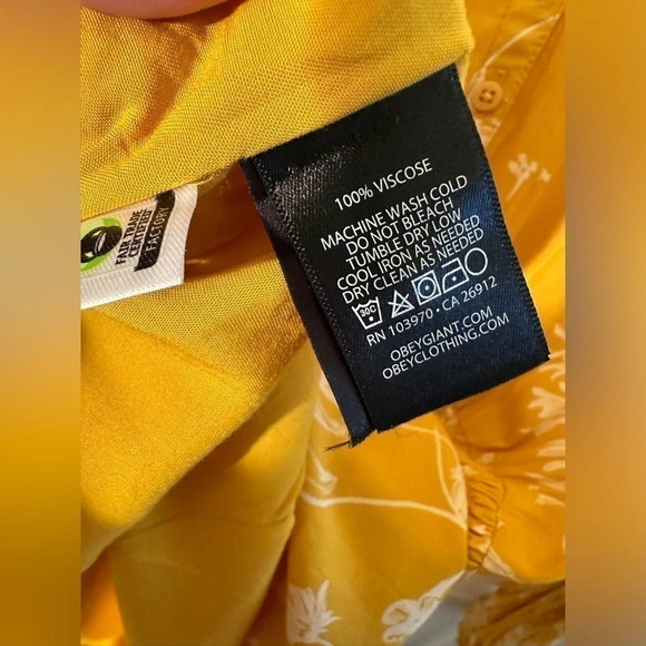 OBEY Long Sleeve Lightweight Mini Dress in Daffodil Elastic Waist and Lining - Picture 5 of 8